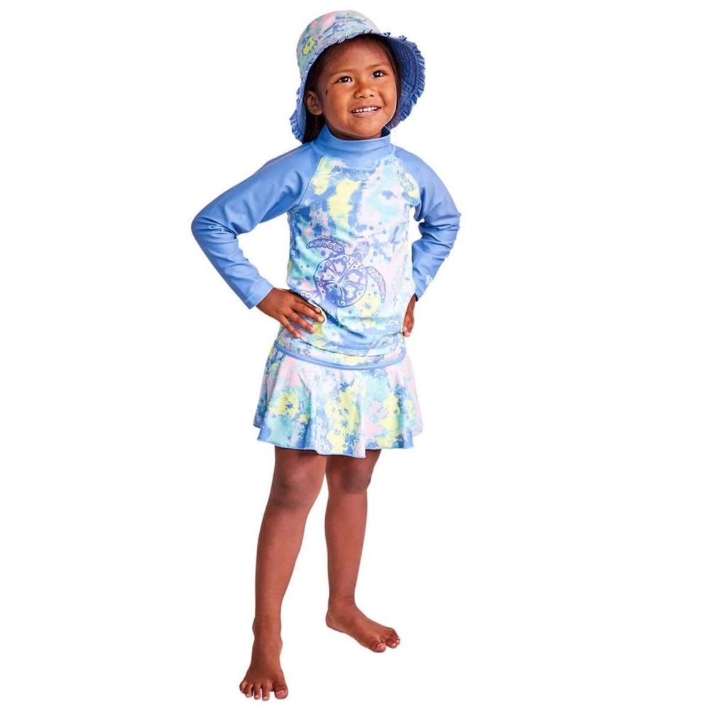 UV Skinz Kids' 3-piece Swim Set,With Hat Multi Color Girls Size 12/18 Months